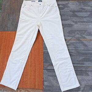 Talbots plus size Corduroy White High-Rise Straight-Leg Pants Size 16
